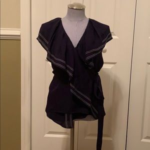 NWT Tory Burch Adelia top in Tory Navy, Size 4